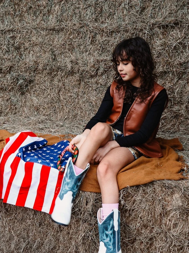 'Can’t Touch This' Cactus Vest Tan Nappa Leather