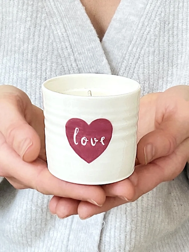 'Love' Heart Soy Candle