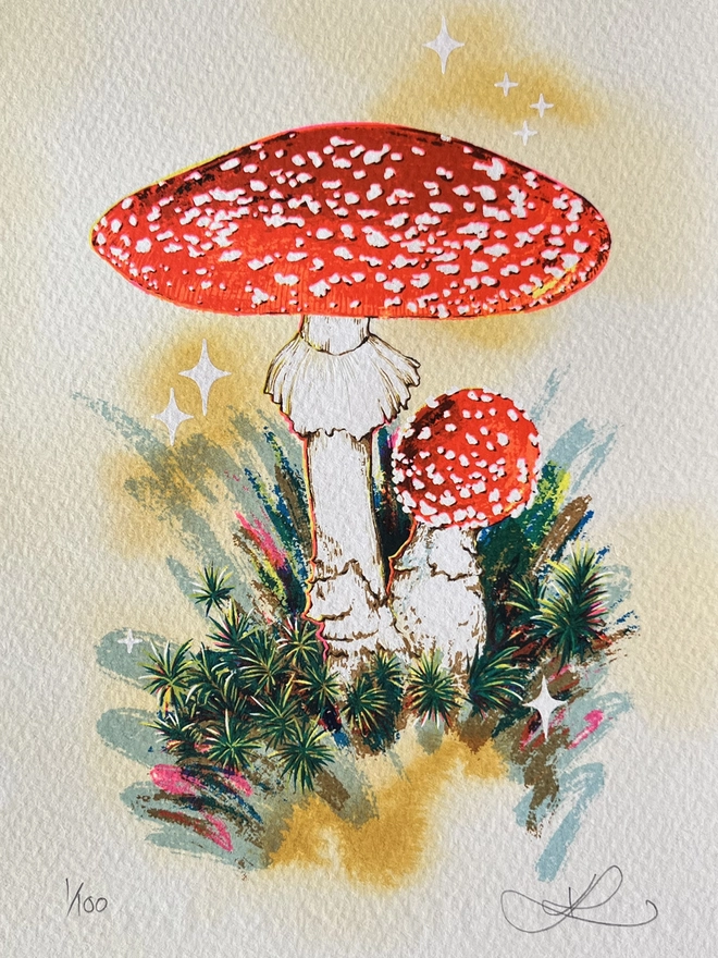 Amanita Muscaria Mushroom Screenprint