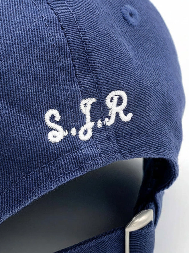 Personalised Discreet Embroidered Cap Navy Detail Back
