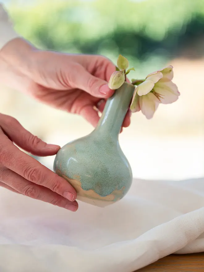 small ceramic bud vase, Jenny hopps pottery
