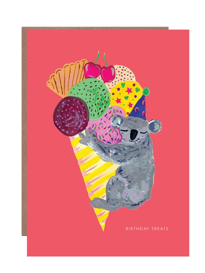 koala ice cream birthday card