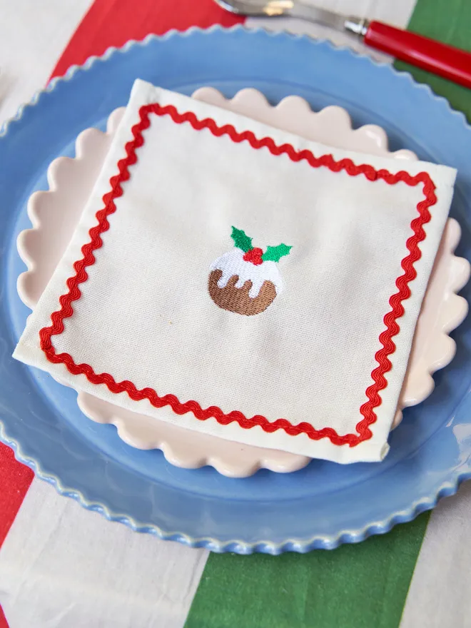 Christmas pudding napkins