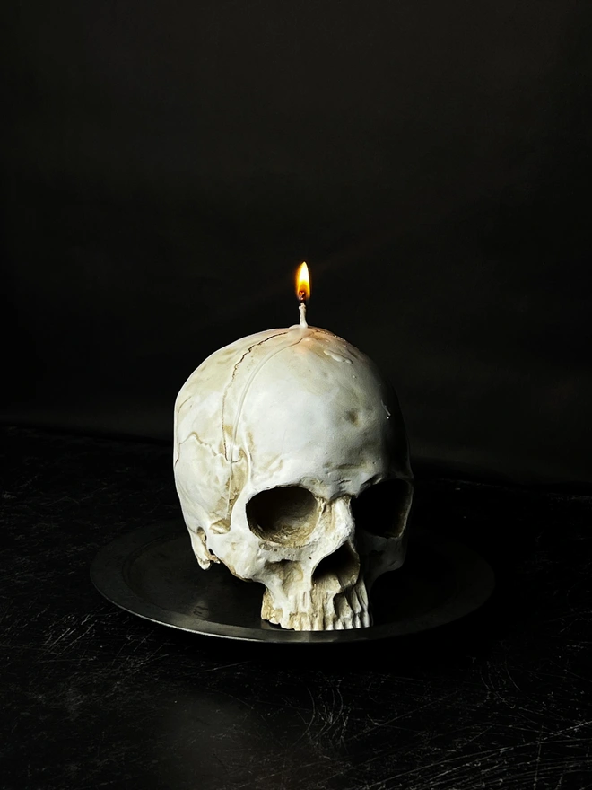 Human Skull Candle