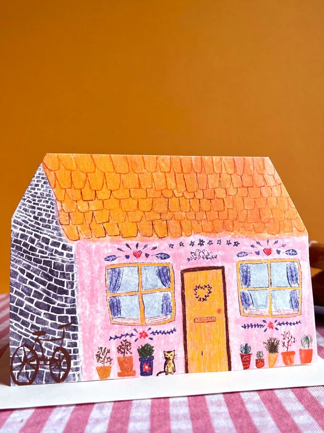 Pink Cottage Dream Home Card