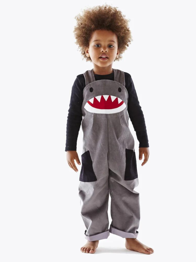 kids' shark dungarees