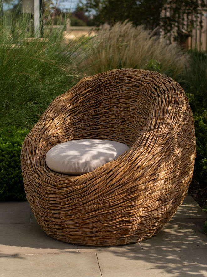 Willow woven armchair