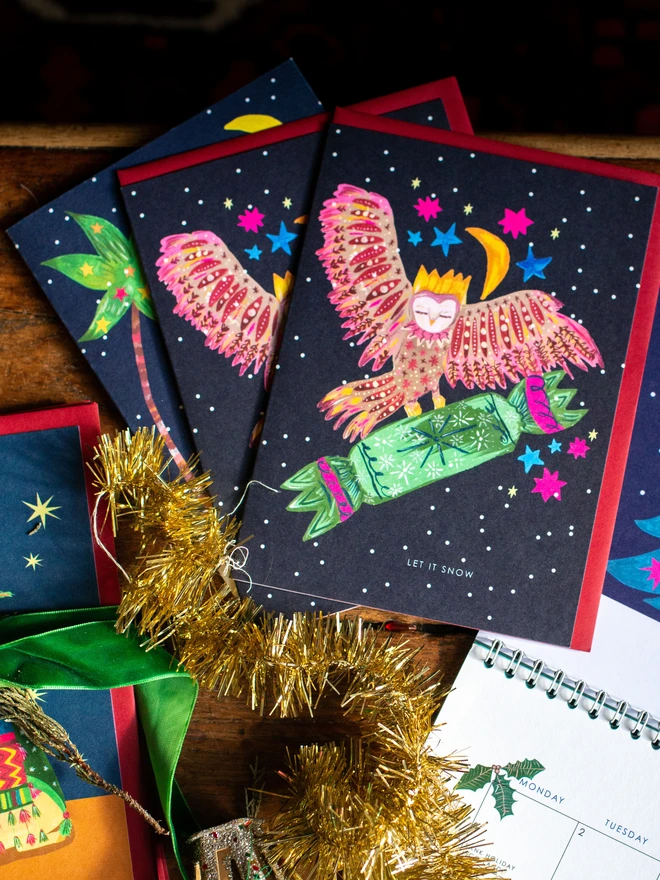 holly xmas card