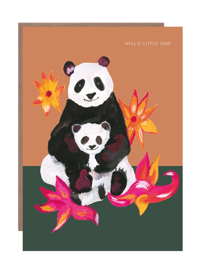 panda new baby card