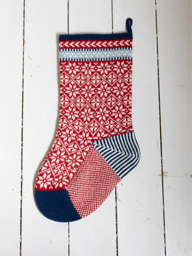 Scandi Christmas Stocking Red