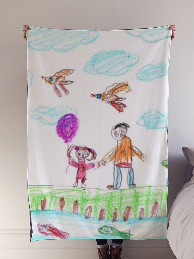 Drifting bear personalised child's drawing blanket