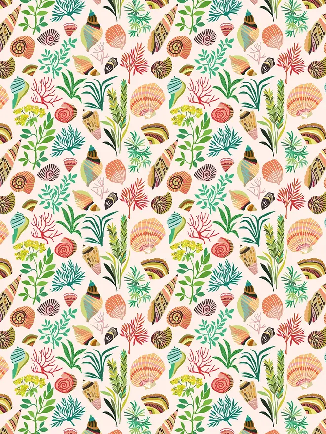 shell print gift wrap