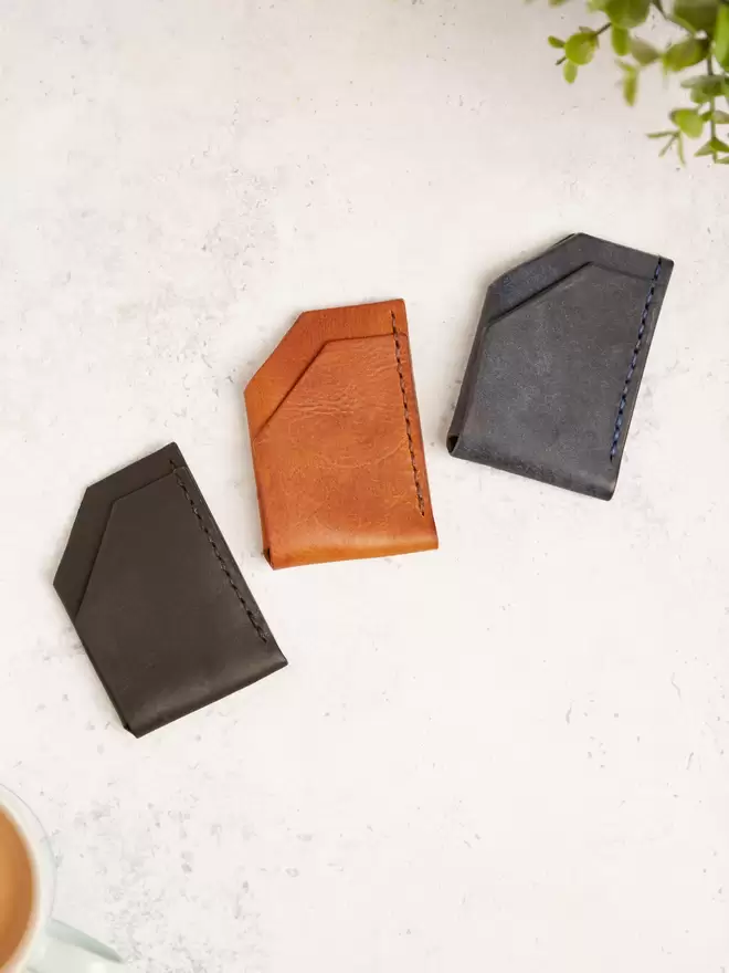 Black, Tan and Navy handmade wallet