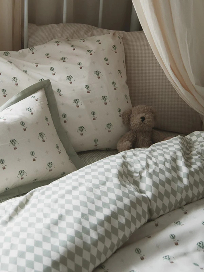 hot air balloon organic cotton duvet set