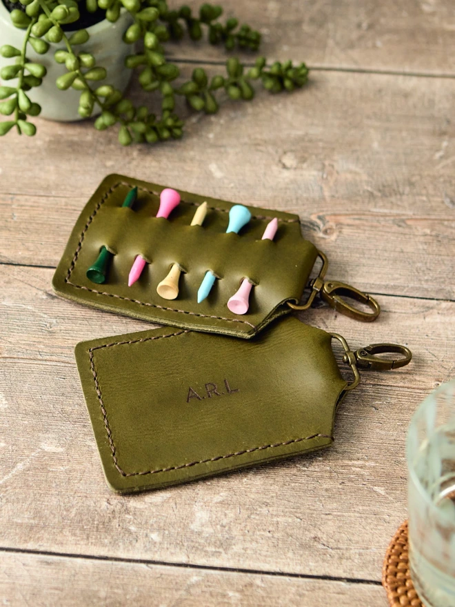Olive Green Golf Tee Holder