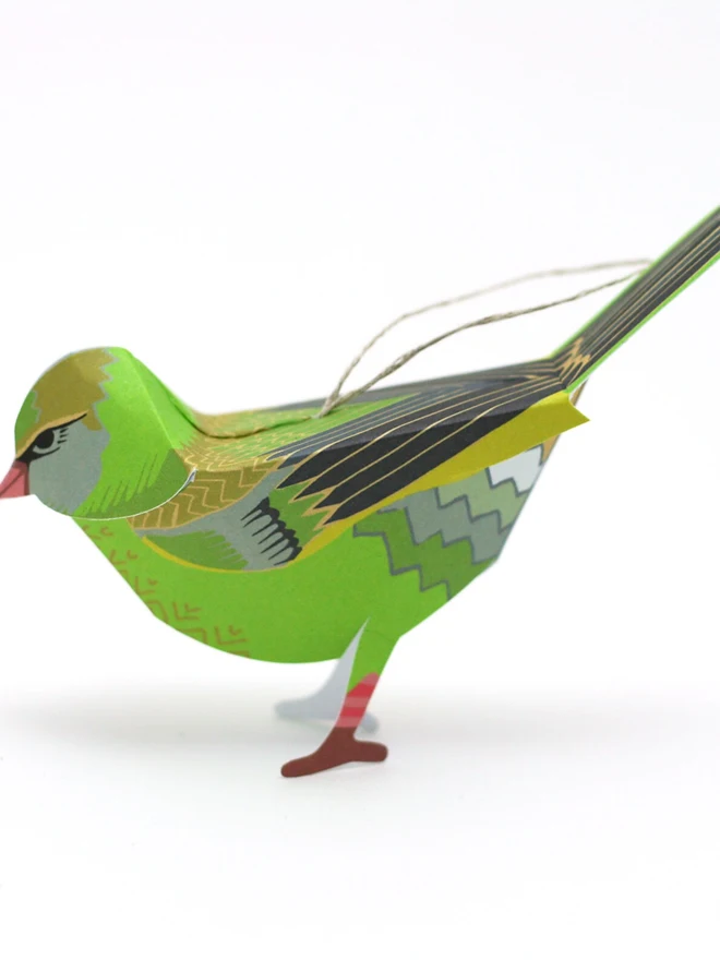 Card With 3D Greenfinch Ornament