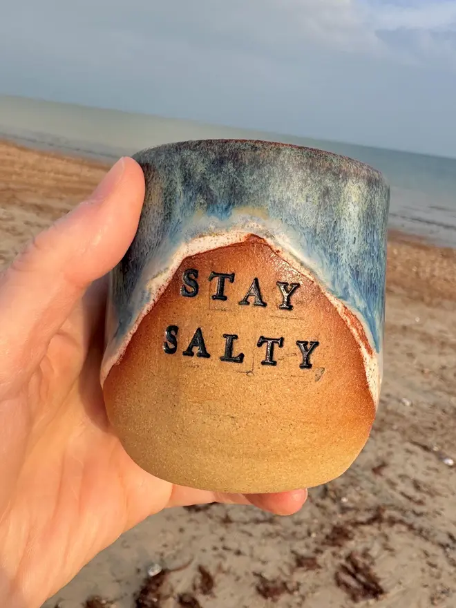 Hand Built Coastal Style Ceramic Tumbler’