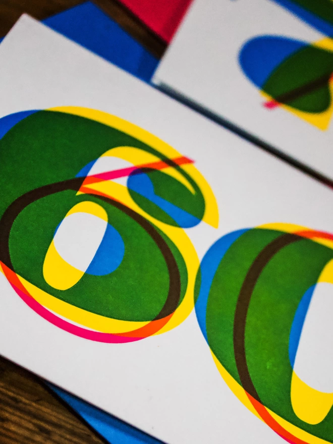 60th Birthday Typographic Letterpress Card