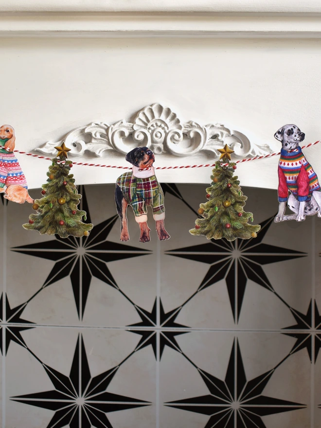 christmas dog garland