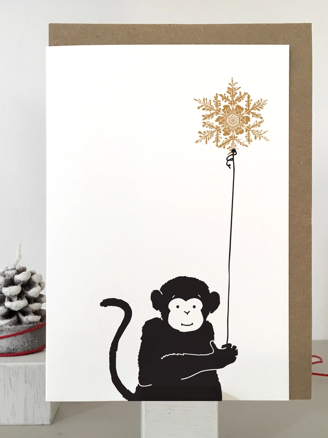Monkey Christmas Card