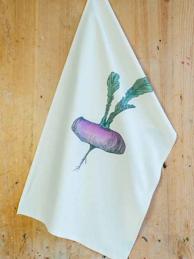 Purple Turnip Tea Towel