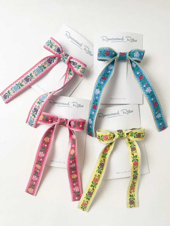 All the hair bows on cards