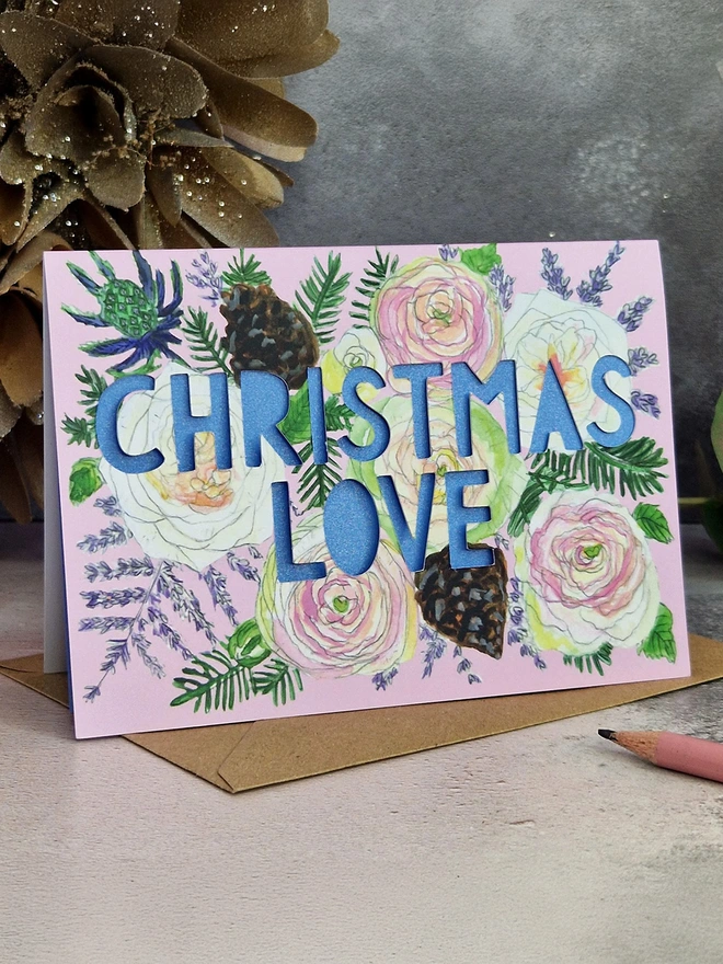 Christmas love papercut card