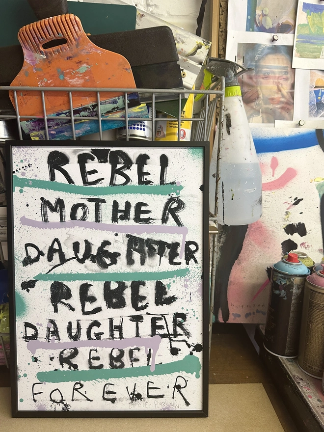 Rebel Mother Print on Desk