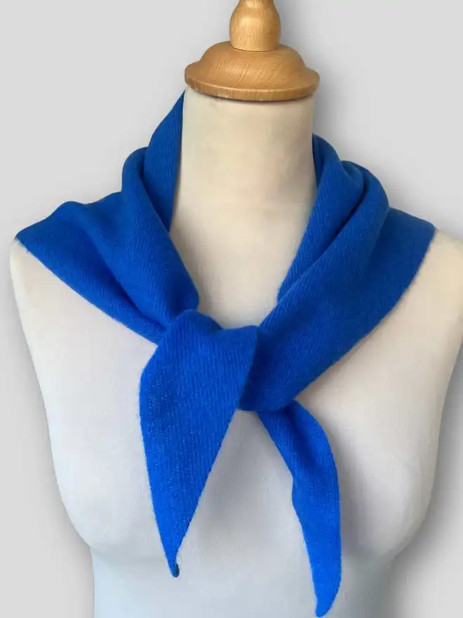 Penny Grace Knitwear Triangle Scarf Cobalt Blue Front