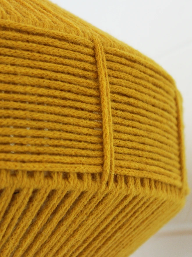 Large Capsule Pendant Lampshade Gold weave Closeup