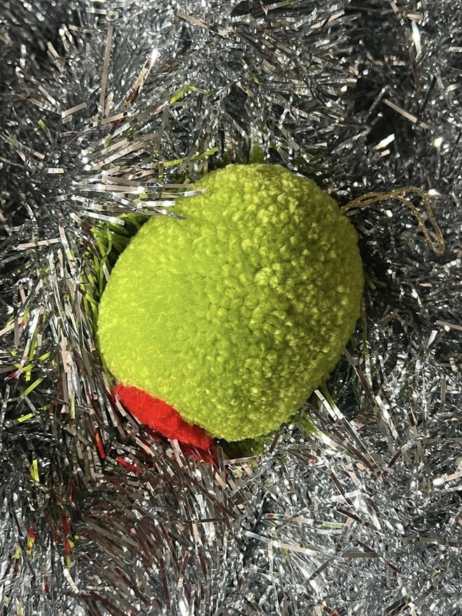 Handmade Olive Pom Pom Bauble Ornament Decoration