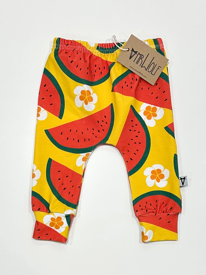 Tropical Watermelon. print fun baby and toddler leggings