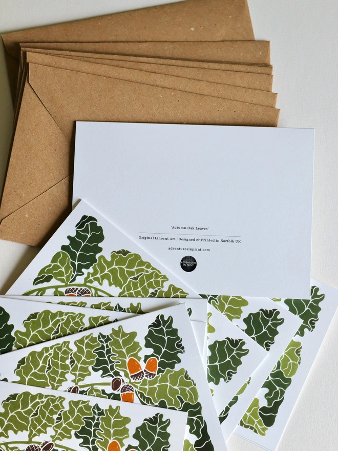 british oak leaves cards