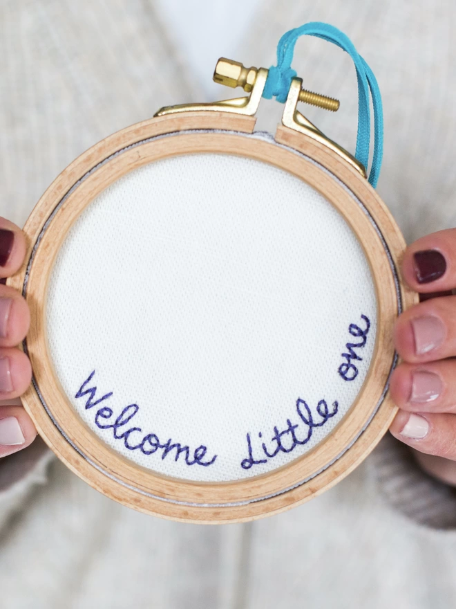 Welcome Little one - baby scan mini hoop