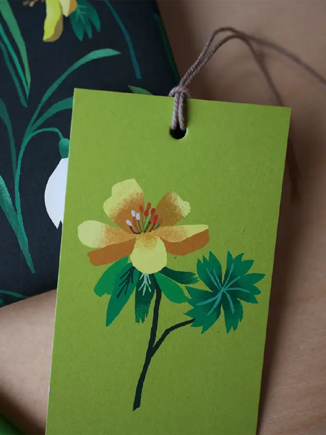 illustrated snowdrop gift tags