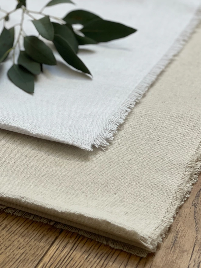 white and natural linen colours