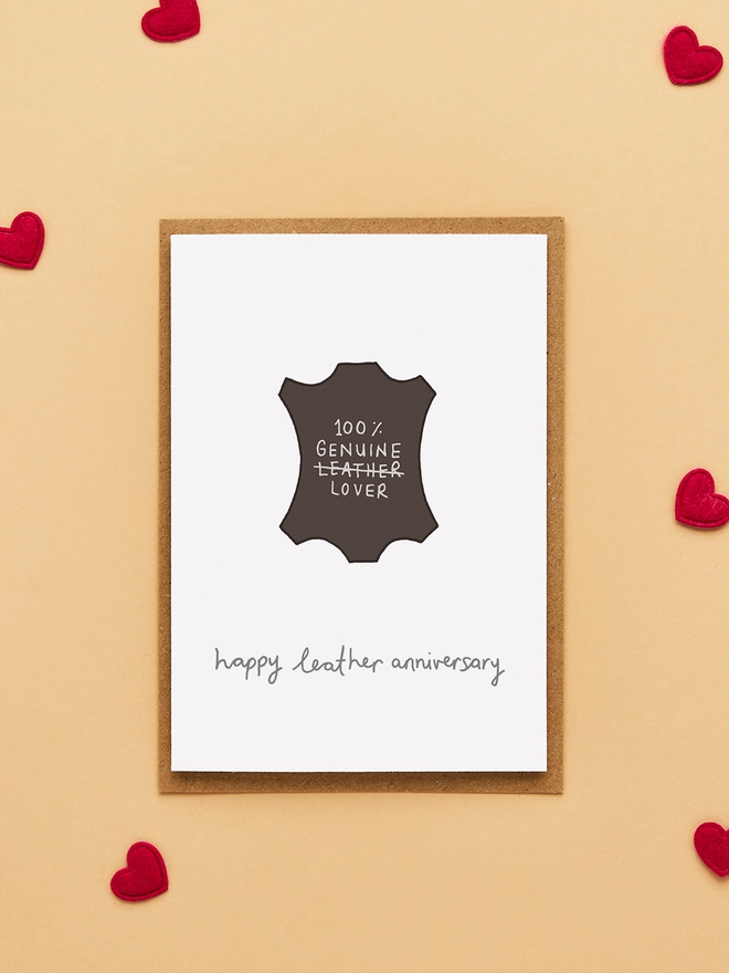 Leather Wedding Anniversary Card