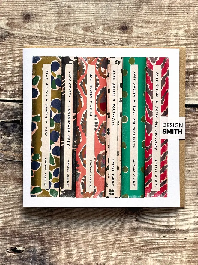 Jane Austen Books Blank Greetings Card