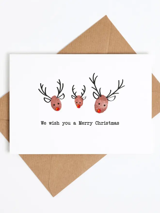 reindeer family christmas card kit