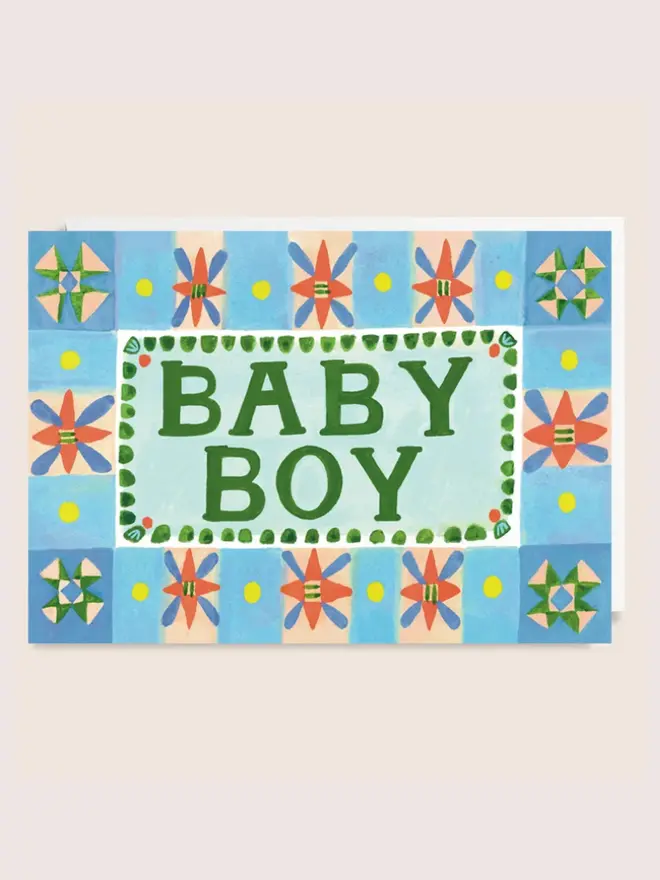 'Baby' New Baby Card Pack, against a pink background. 