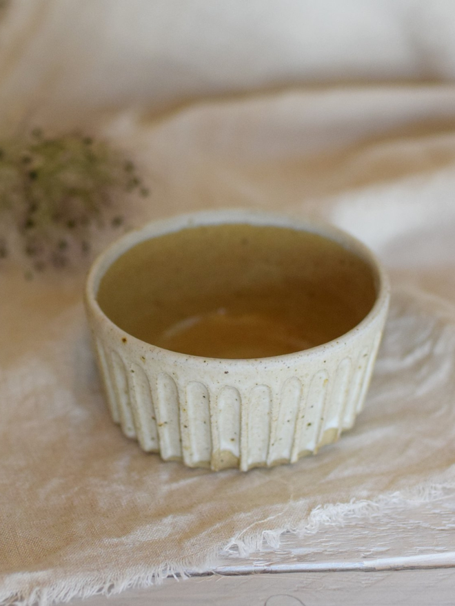 stoneware textured snack bowl