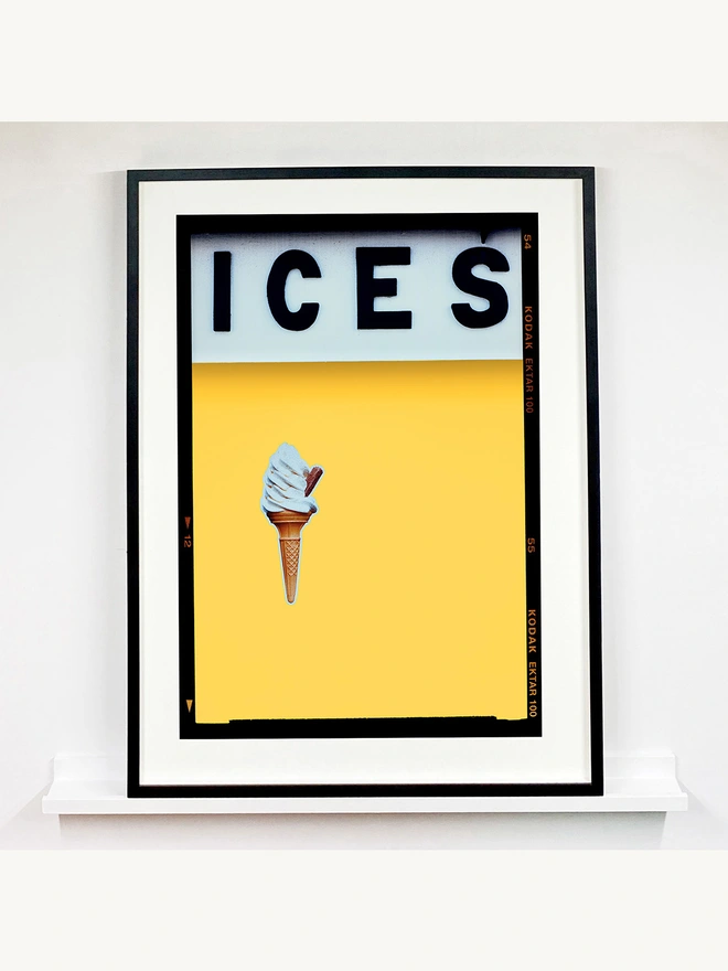 ICES Yellow Pop Art Photography Print Framed in Black