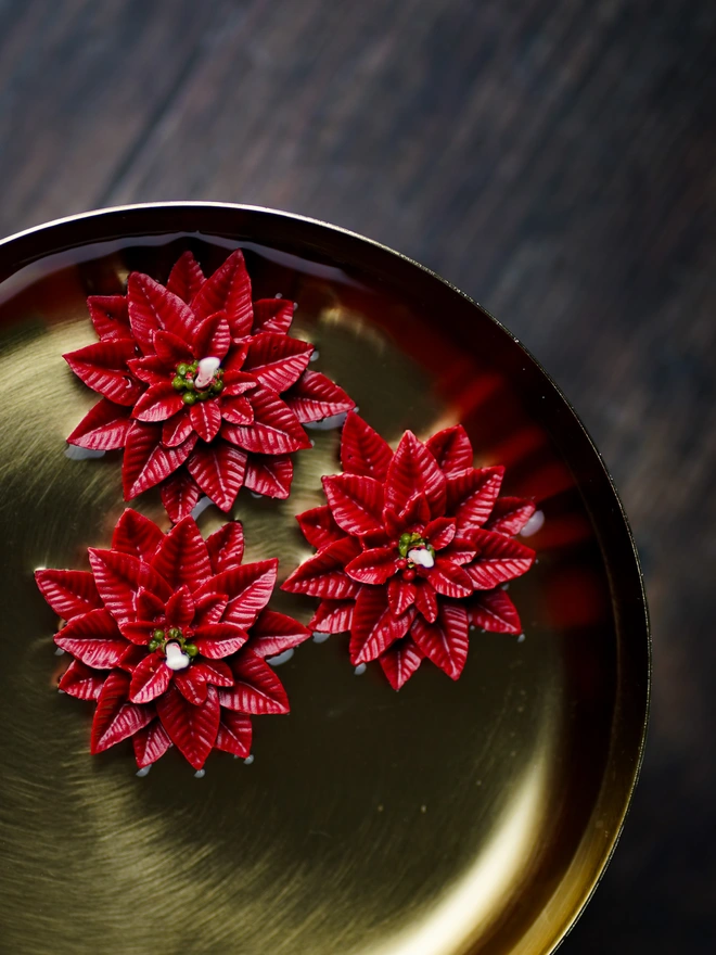 Christmas Poinsettia Floating Candle Collection