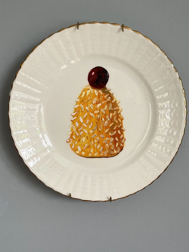 cake painting on plate