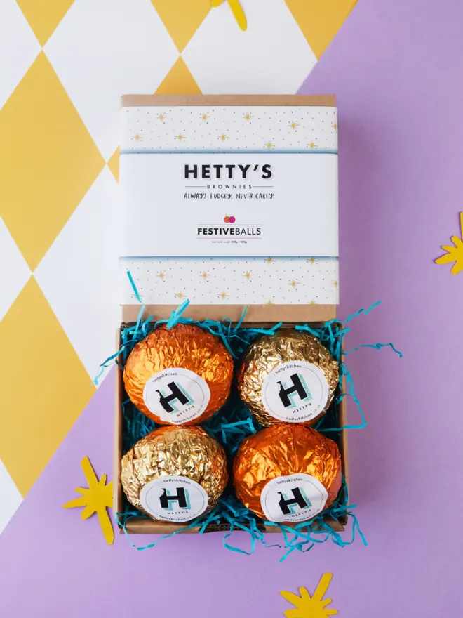 Mixed 4 box of Hetty's festive Brownie balls