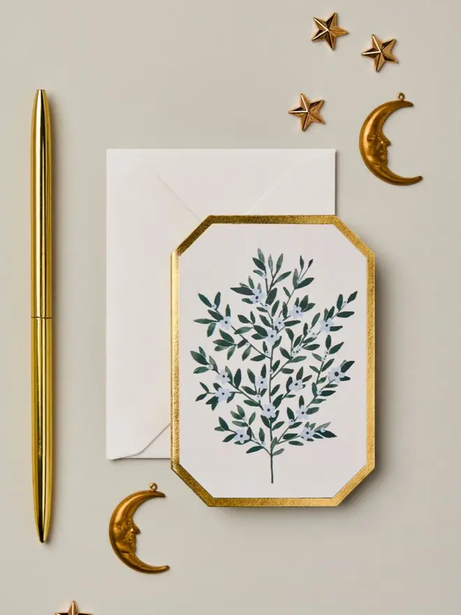 Botanical Die Cut Mini Cards (Pack Of 5)