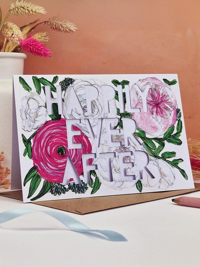 'Happily Ever After' Paper Cut Wedding Card