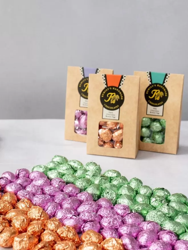 Mixed foil wrapped chocolate mini eggs