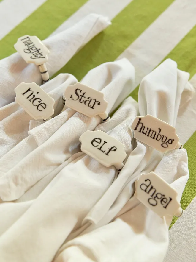 Ceramic Christmas Napkin Rings