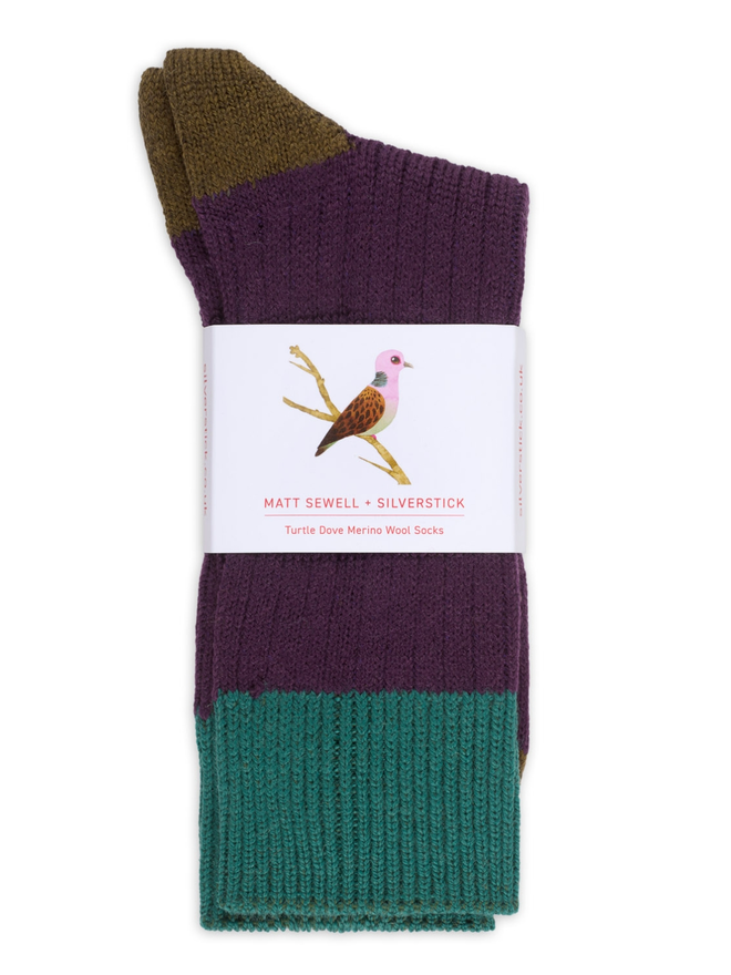 Turtle dove merino wool socks